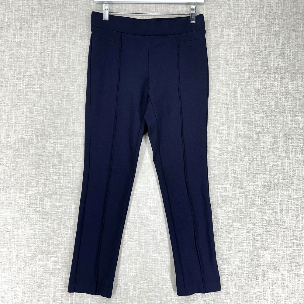 Emaline Pants Womens‎ 4 Navy Blue Ponte Tapered Pull On Elastic Waist Stretch
